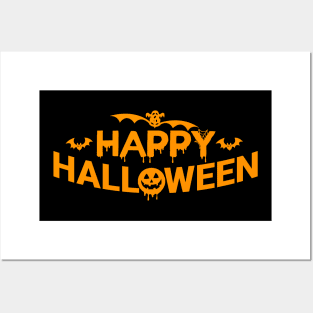 Happy Halloween Text Posters and Art